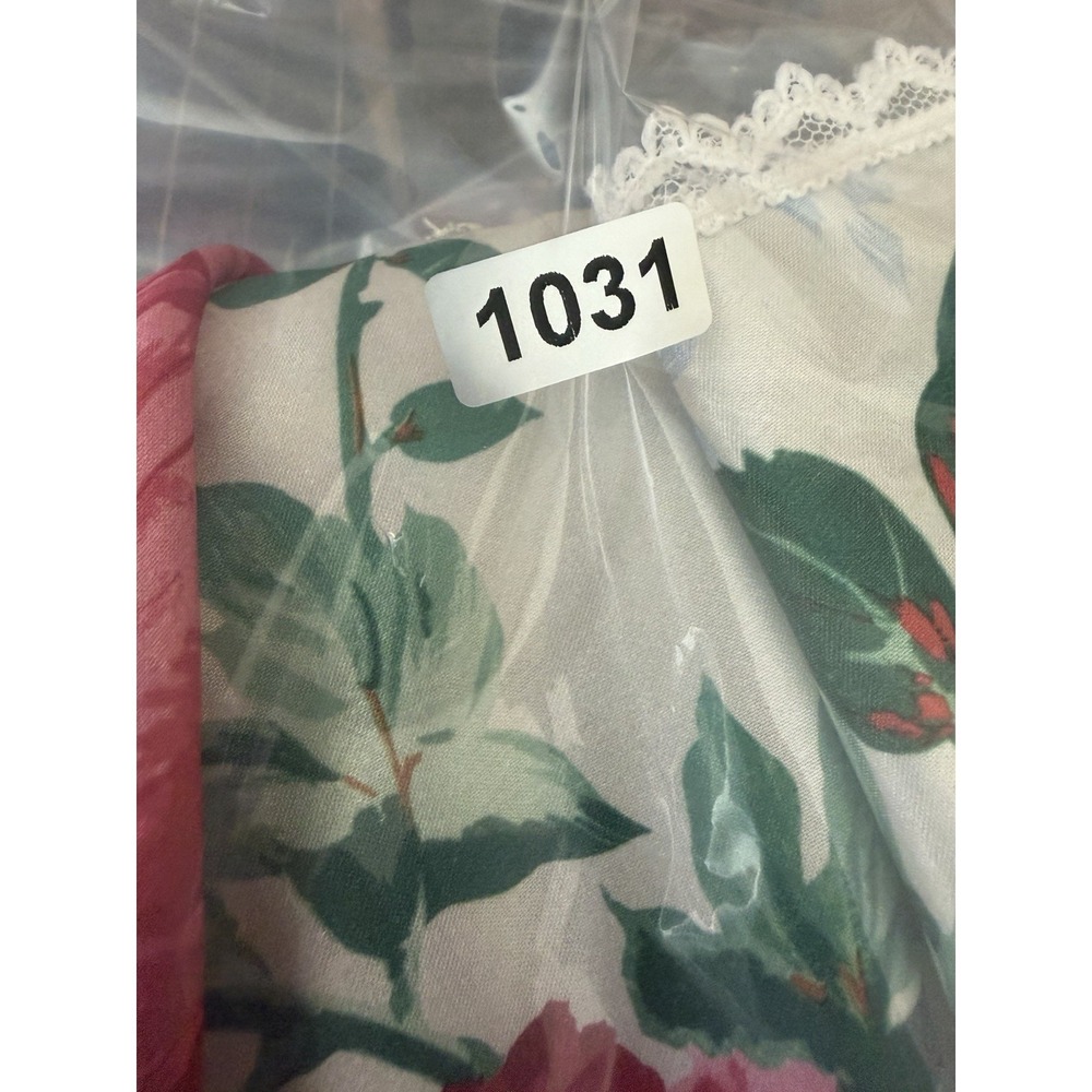 Vtg Deena Floral Satin Lace Trim Chemise Nightgown Slip Dress Womens S USA - Picture 8 of 8